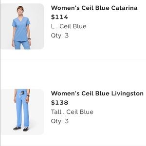 1 pair of ciel blue figs scrubs. Tore the tags and washed but never worn.